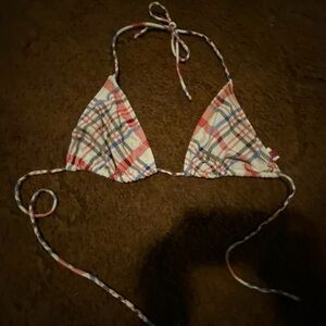 OP Multicolor Plaid Bikini Top